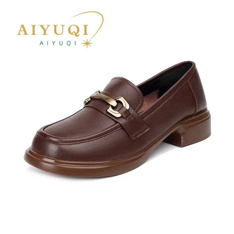 AIYUQI Loafers Women 2024 Genuine Leather Spring Shoes Women Casual British Style Slip-on Ladies Shoes