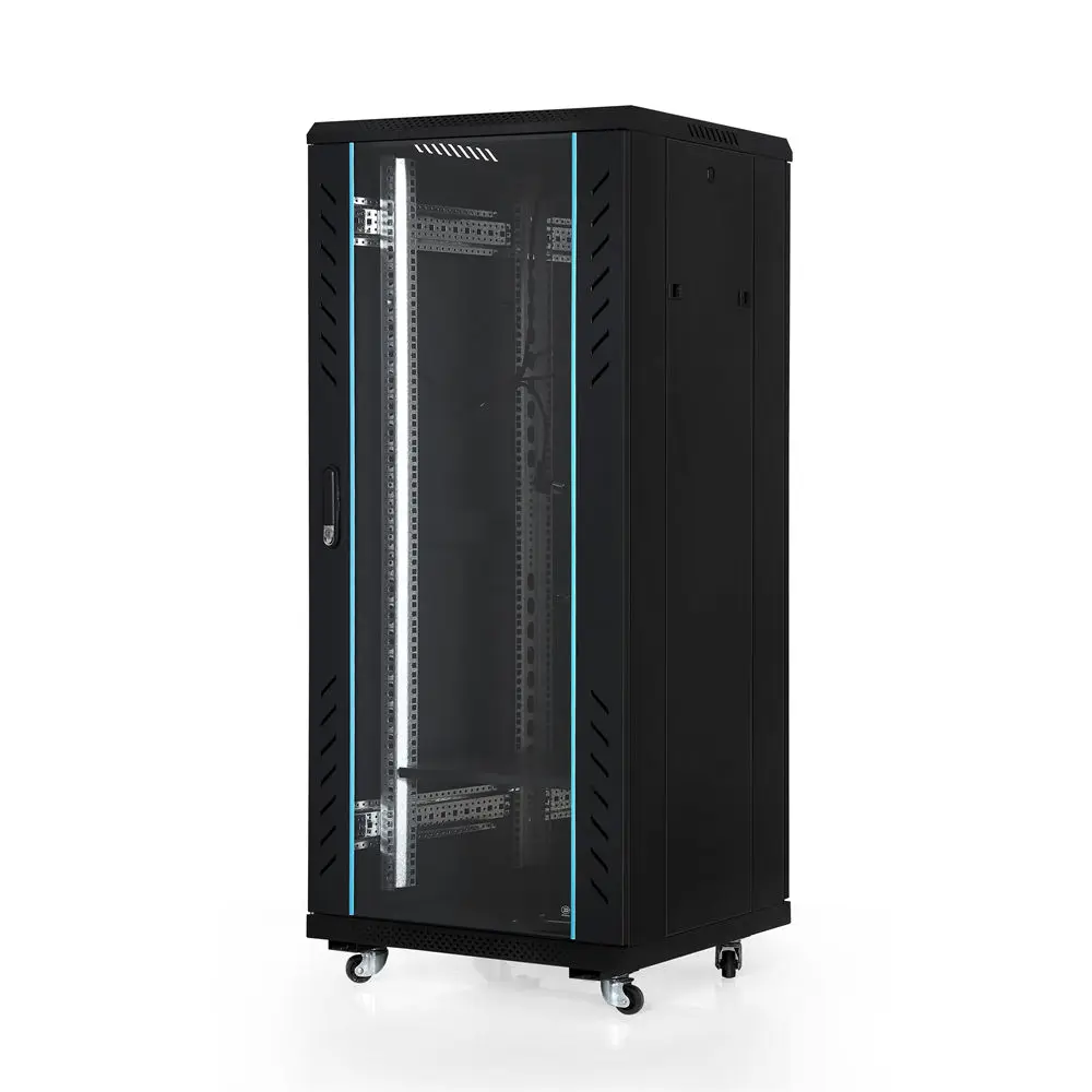 Data Cabinet 600*1000mm Floor Standing Server Rack 19 Inch Network Rack Cabinet with Glass Door Stock