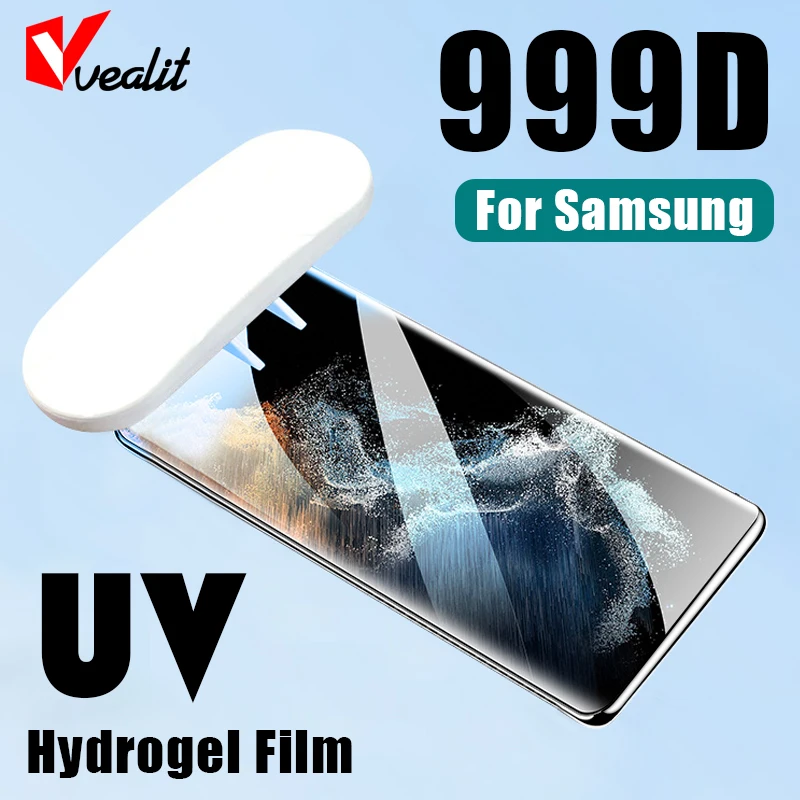 

999D UV Hydrogel Film For Samsung Galaxy S23 S22 S21 S20 FE S10 S9 S8 Screen Protector Note 20 Ultra 8 9 10 Plus A52S Not Glass