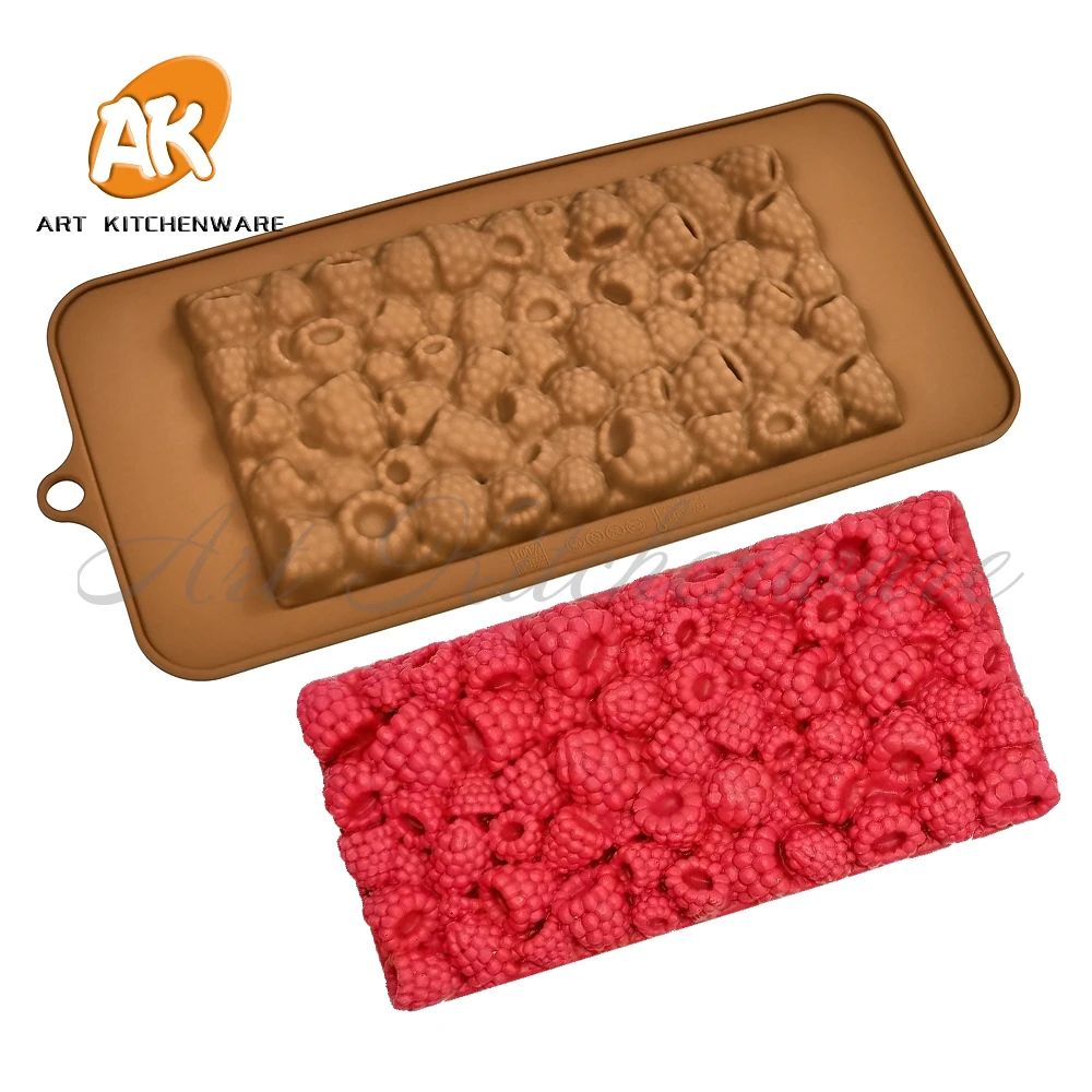 Raspberry Chocolate Mold Cake Silicone Cookie Cupcake Molds Soap Mould DIY Rectangle Square Chocolate mold