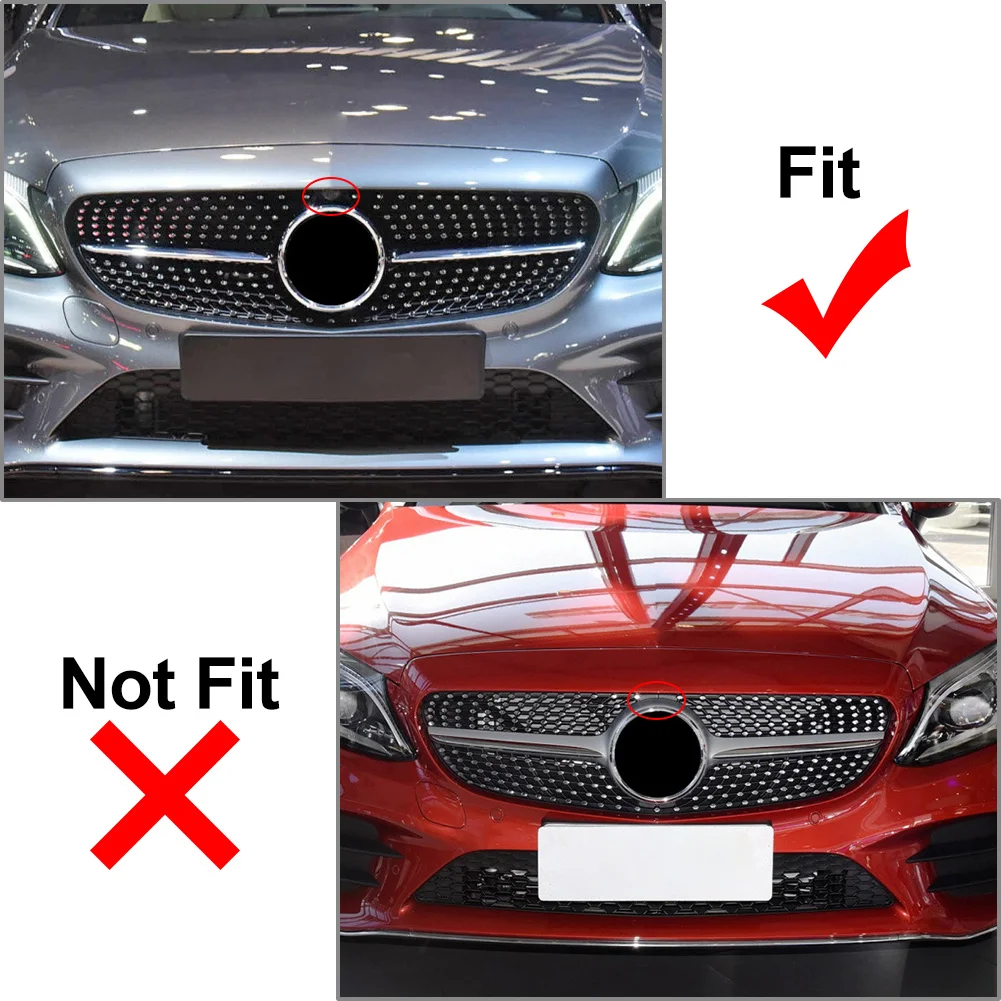 Car Diamond Style Front Bumper Hood Radiator Grille For Mercedes Benz C Class W205 C180 C200 C300 C43  2019 2020 2021