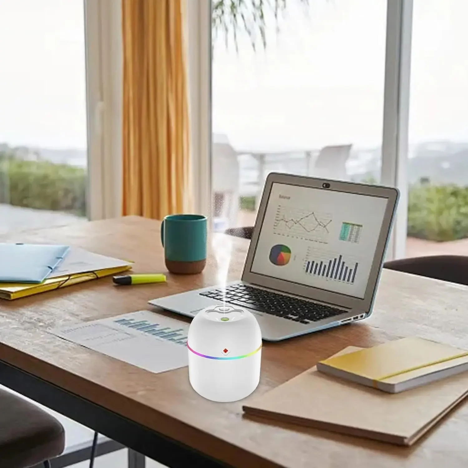 Humidificador pequeño portátil, humidificador de escritorio Personal USB para coche, oficina, habitación, dormitorio, apagado automático, 2 modos de niebla, súper silencioso