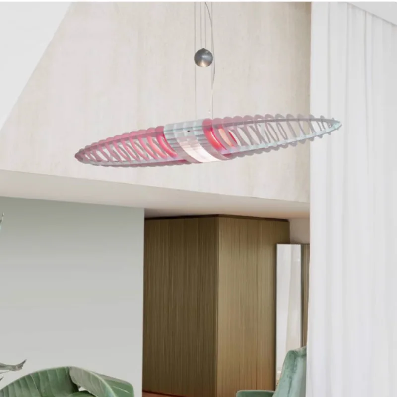 

Italian spaceship medieval restaurant chandelier designer villa stairwell hollow lamp