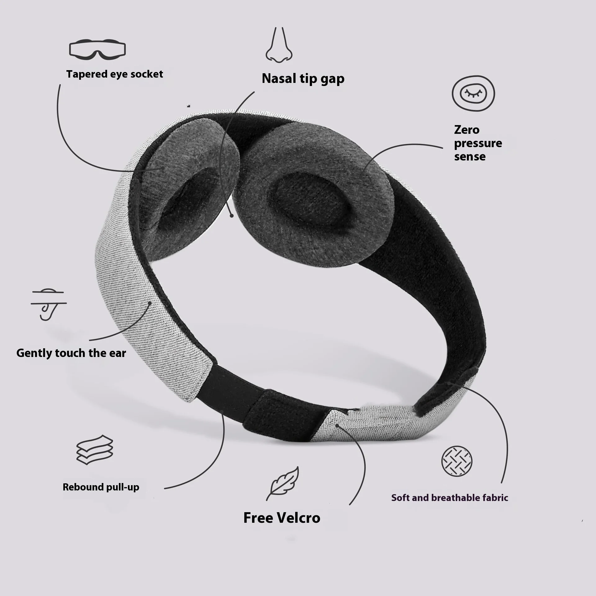 قناع نوم معتمد بنسبة 100% وضغط العين مريح وقابل للتعديل مثالي للنوم قناع نوم ثلاثي الأبعاد للنساء والرجال