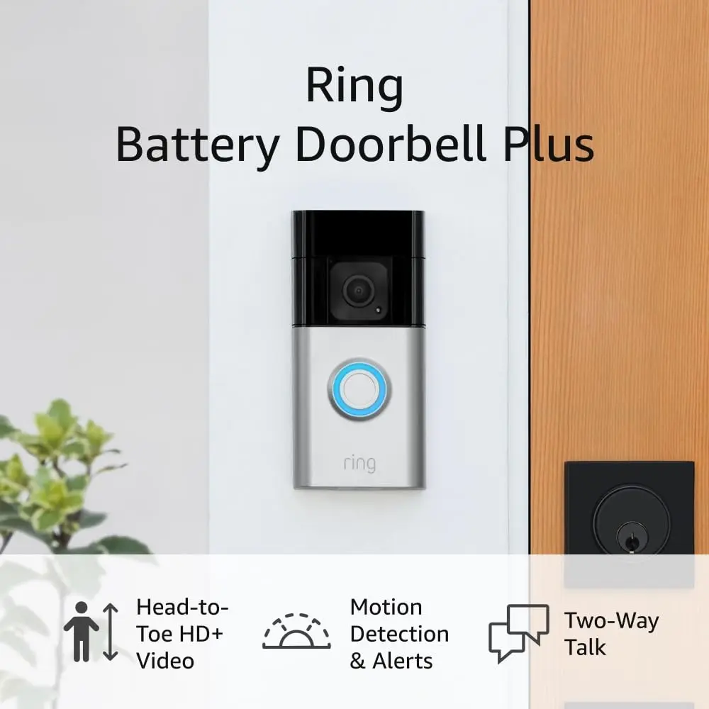 

Refurbished Battery Doorbell Plus with HD+ Video, Motion Detection, Two-Way Talk, and Easy Installation