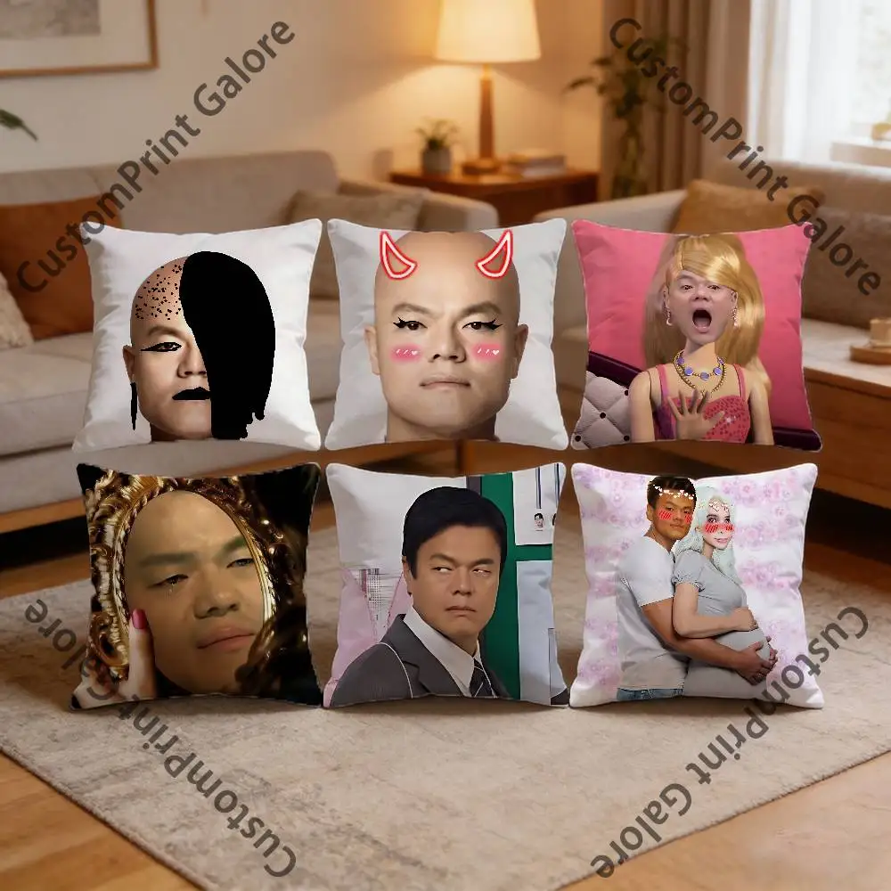 

Funny J-JYP HD Print Square Pillow Cover Polyester Lightweight Customizable for Home Office Sofa Decor