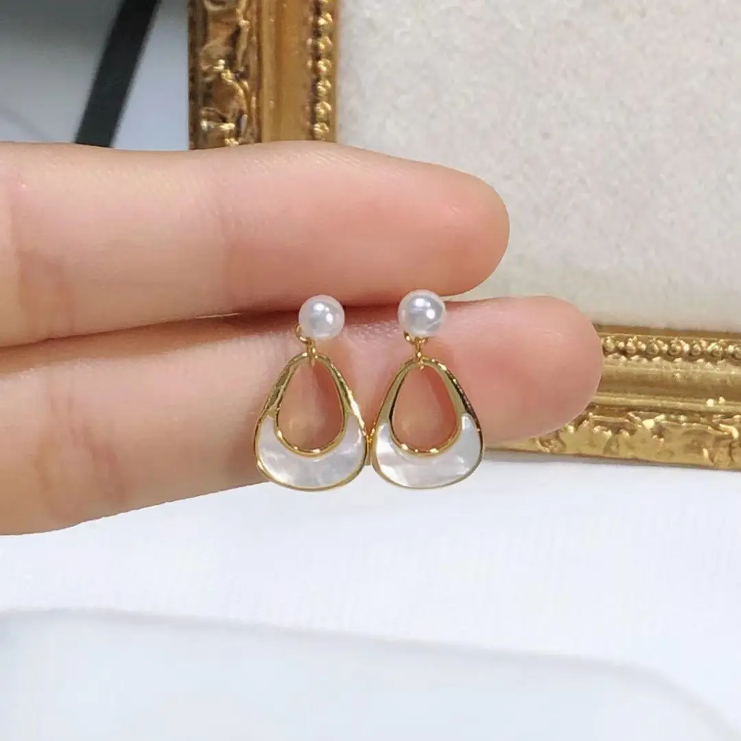 

Оптовая продажа, серьги из стерлингового серебра S925, фурнитура для крепления, базовые монтажные детали, аксессуар для жемчуга 3-4 мм, 5 пар/лот