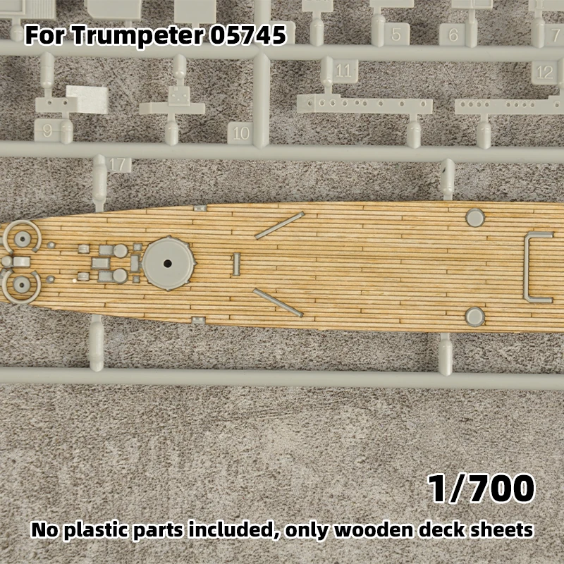 Modell-Upgrade-Teile: Lasergeschnittene Holzdeckplatte mit selbstklebender Ankerkette für TRUMPETER 05745 USS Tuscaloosa CA-37 1/700 – Detail 2