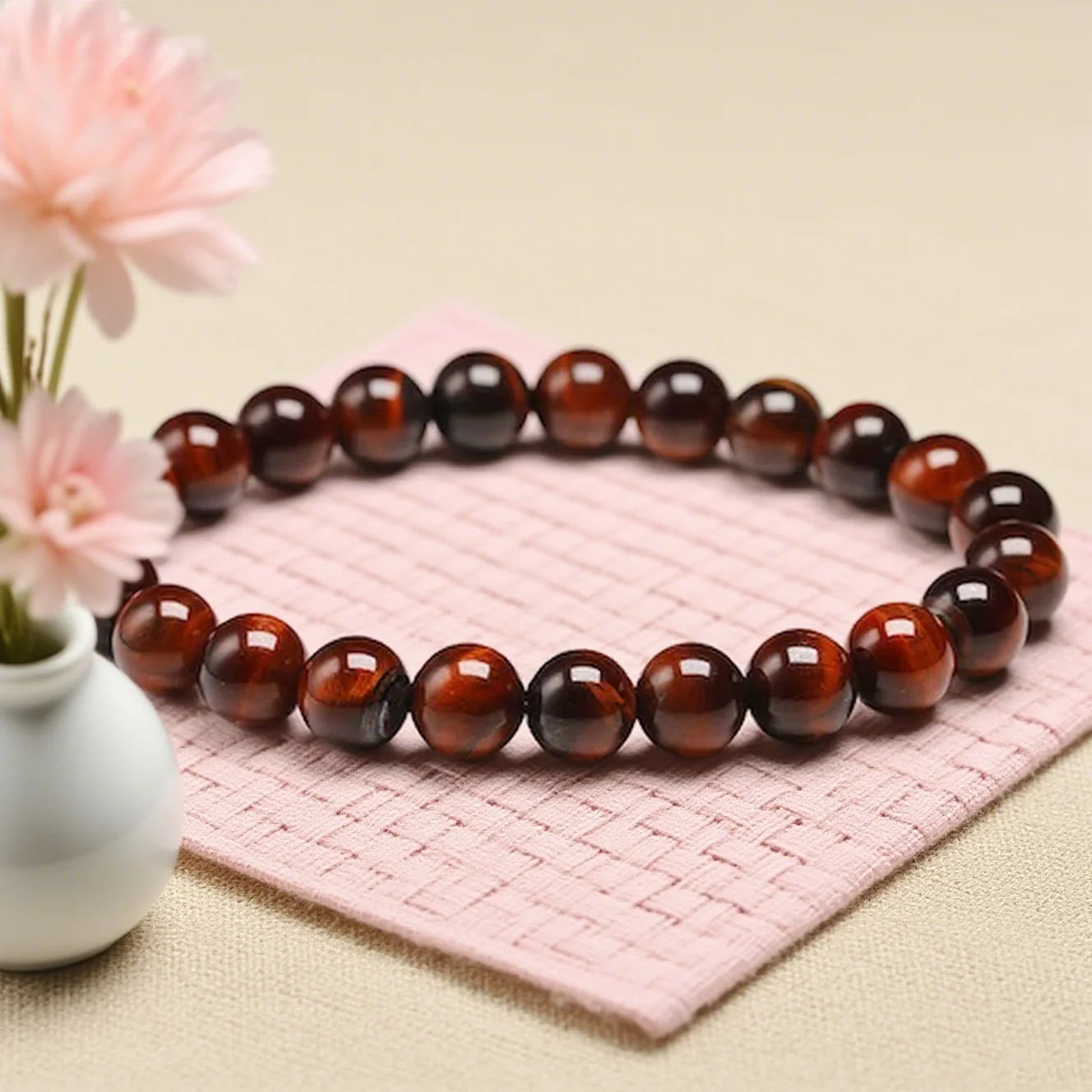 

Глазурованные каменные бусины, красный тигровый глаз, браслет из бисера, мужской браслет Будды, женские и мужские украшения для йоги ручной работы