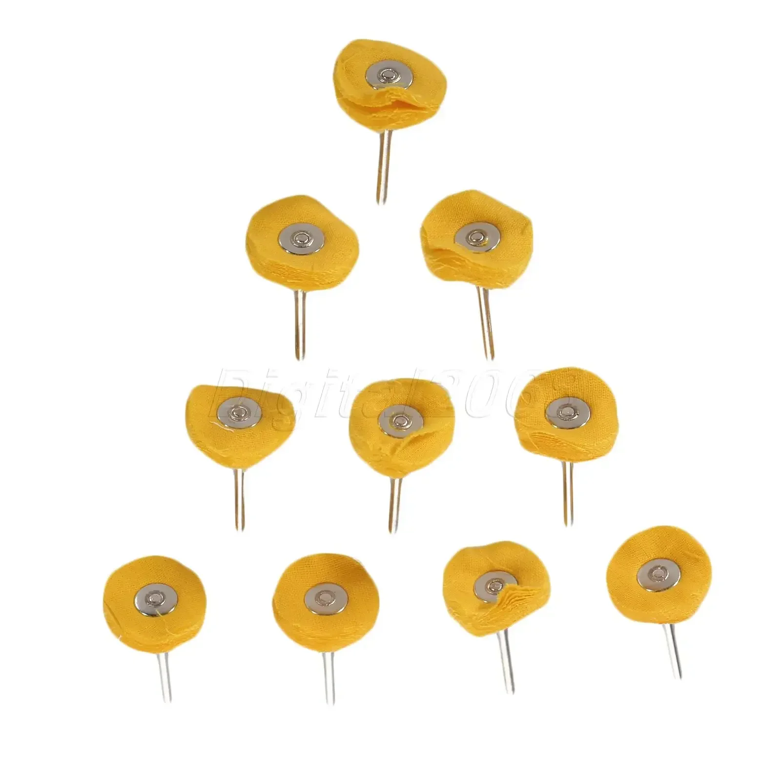 10Pcs Polishing Buffing Cloth Round Yellow Wheel Dremel Fit for Rotary Tool Accessories 25*3mm Shank Materials