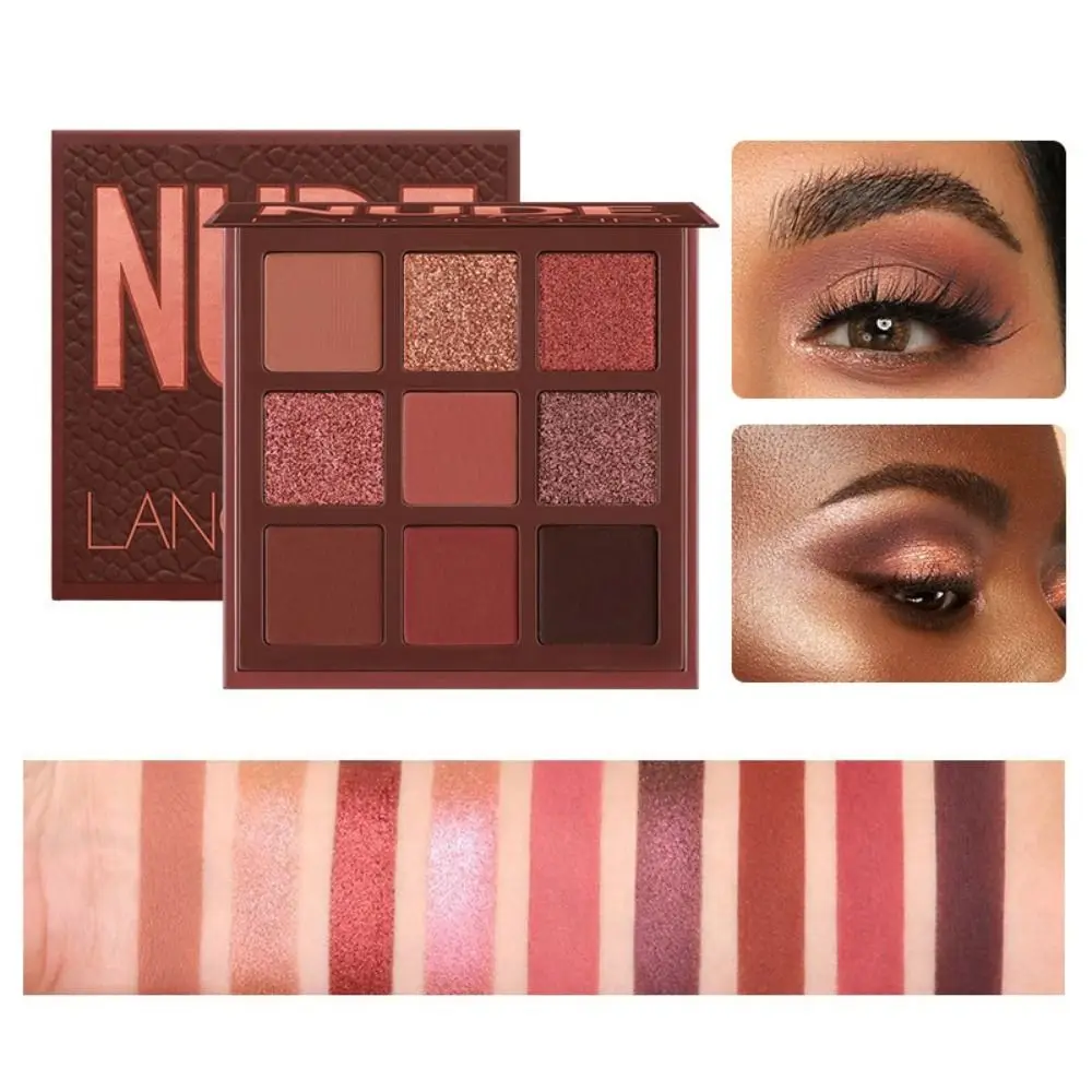 Nuova tavolozza di ombretti da 9 colori Tavolozza di trucco per occhi opaca naturale Trucco per ombretti multifunzionale a lunga durata