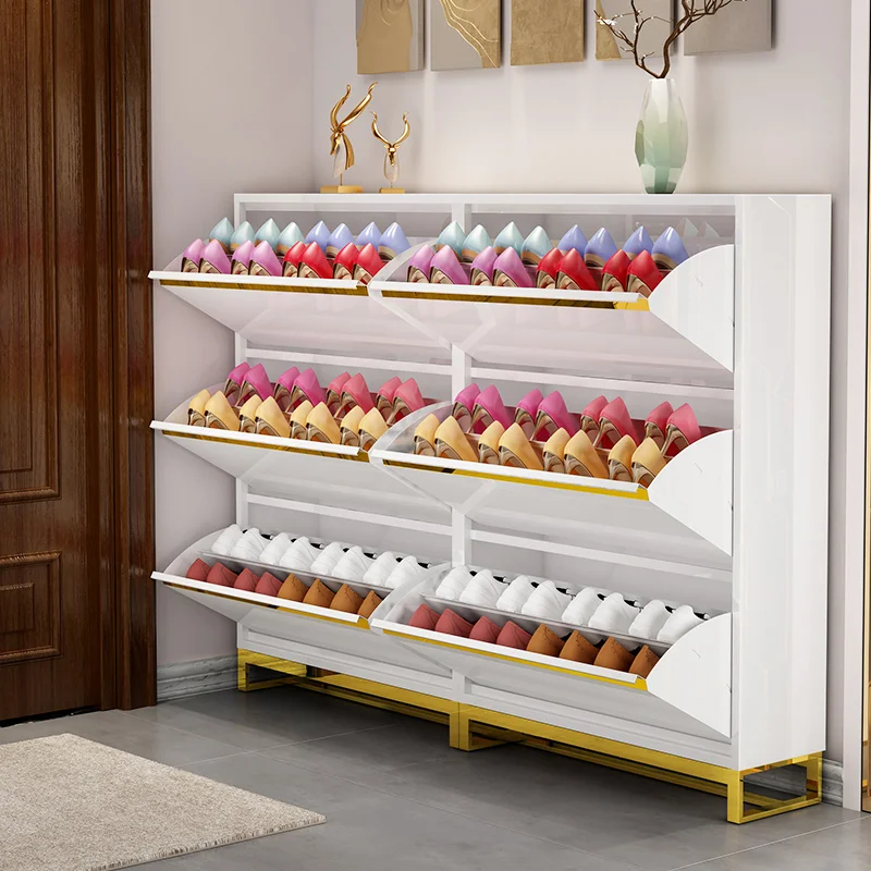 Light luxury shoe cabinet ultra-thin 25cm flip bucket simple modern household doorway entryway cabinet