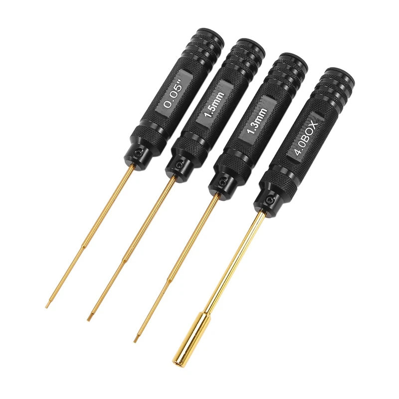 

4PCS RC Tool Kit 1.27Mm 1.3Mm 1.5Mm Hex Screwdrivers 4.0 Nut Driver Wrench For 1/12 1/16 1/18 1/24 Axial SCX24 RC Car