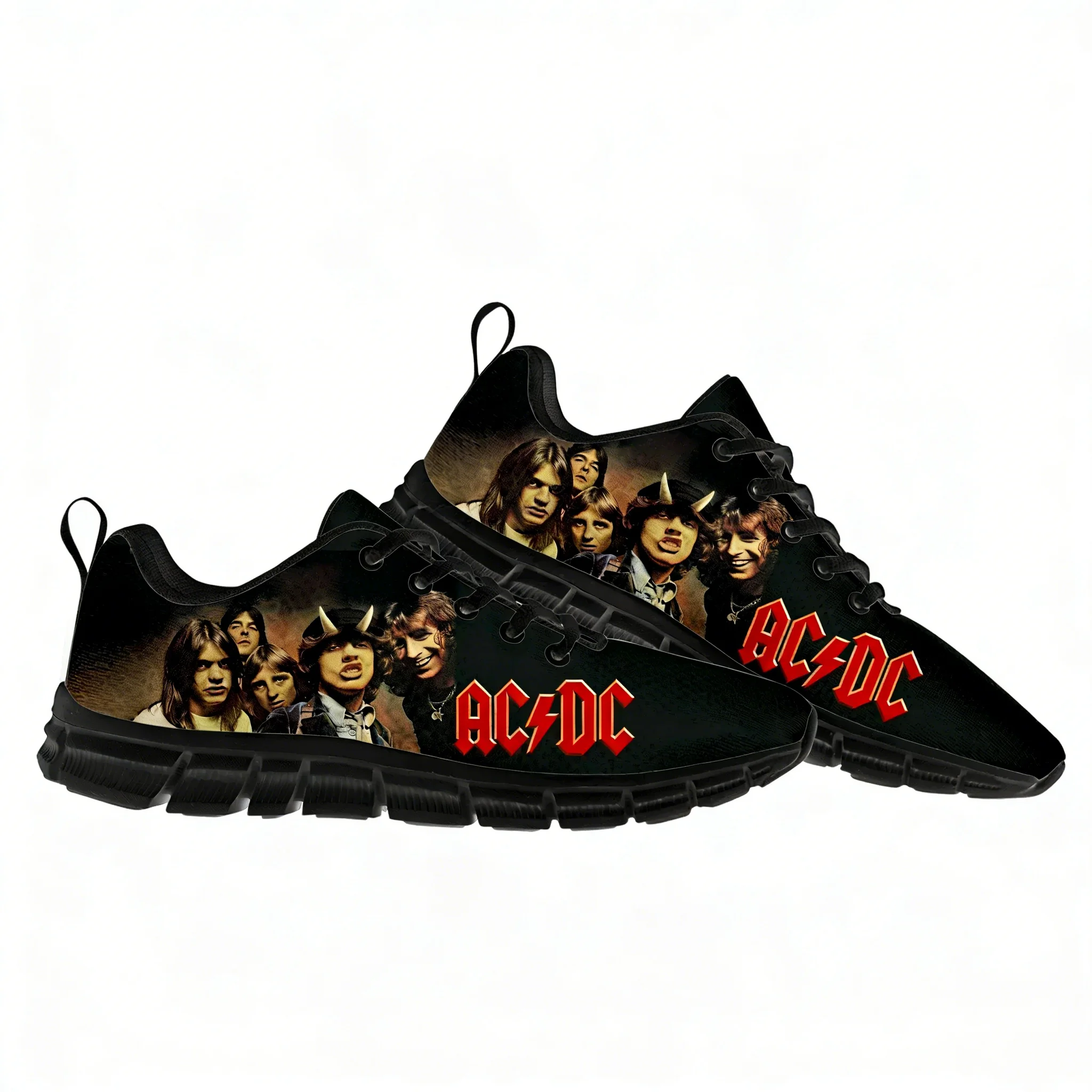 A-AC Rock Band D-DC Zapatos deportivos para hombre, mujer, adolescente, zapatillas transpirables con cordones, informales, hechas a medida, zapatos de pareja de alta calidad