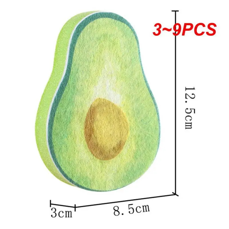 아보카도 식기 세척 코튼 비 마킹 녹색 가정 용품 싱크대 배수 랙 청소, 깨끗한 폴리에스터 스폰지, 3 ~ 9 개
