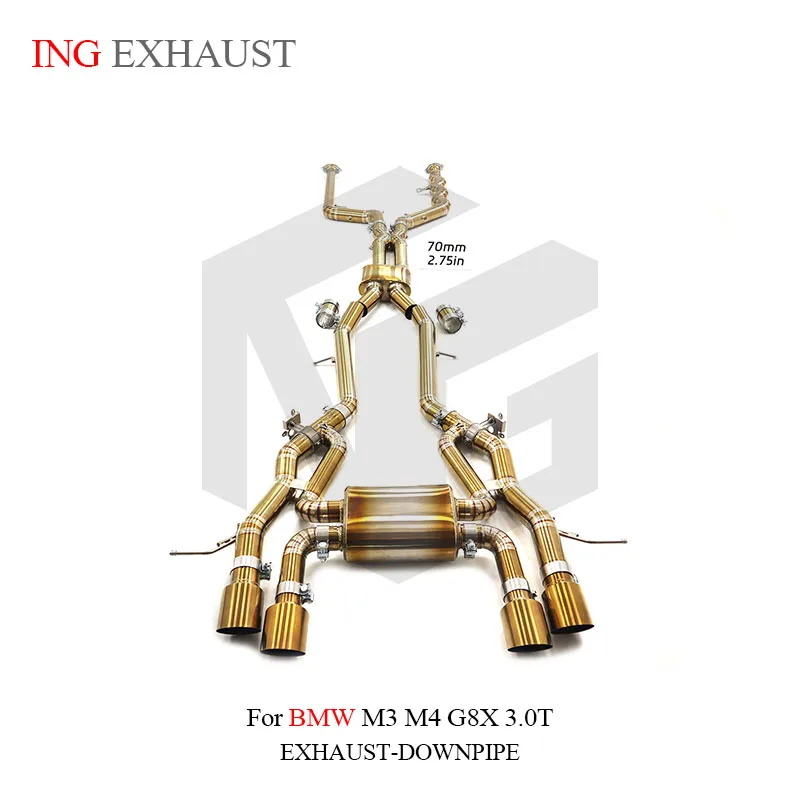 

ING titanium exhaust pipe for BMW M3 M4 G8X 3.0T catback and other long mid-section OEM valve seat performance system