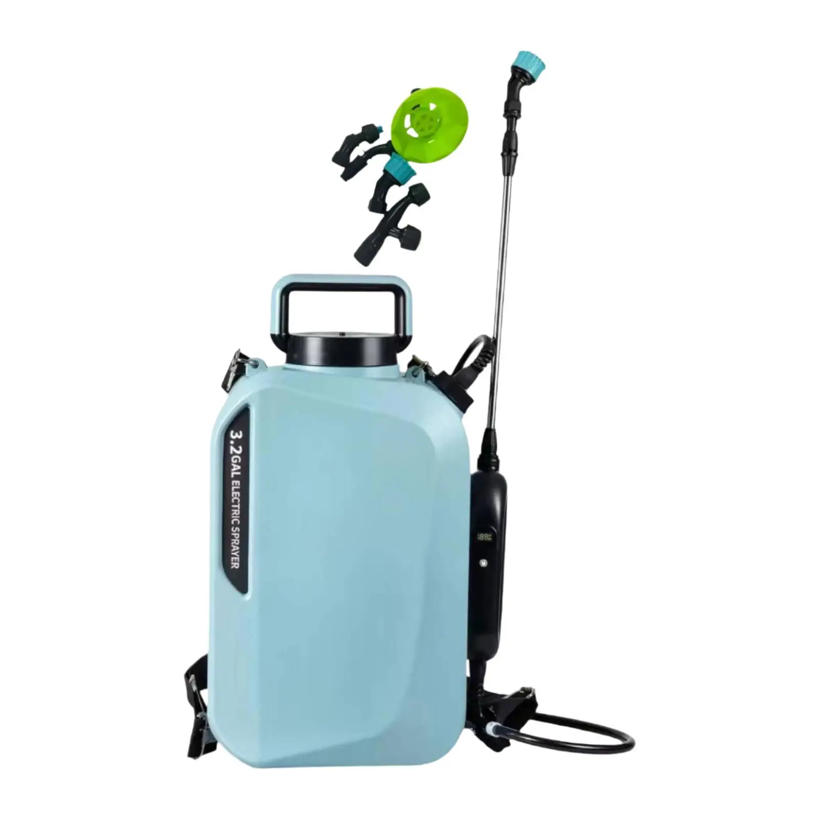 Electric Gardening Sprayer 12L Rechargeable Backpack Pump Adjustable Spray for Irrigation and Patio Cleaning
