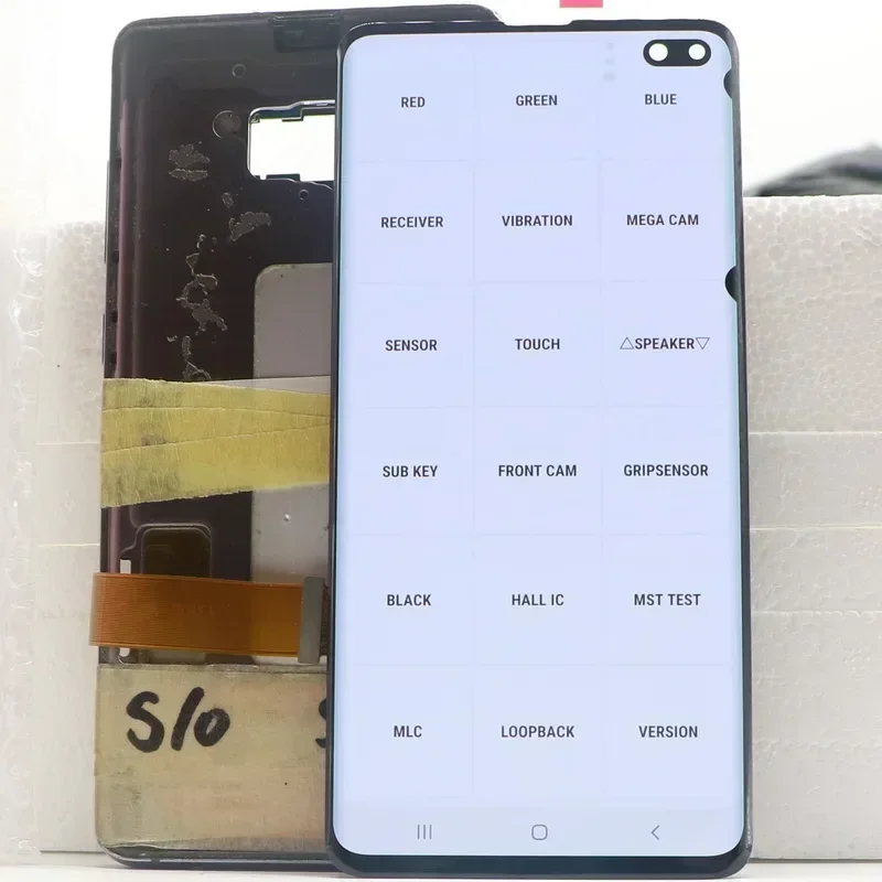 AMOLED S10+ LCD With Frame For Samsung Galaxy S10 Plus Display SM-G9750 G975F SM-G975 Display Touch Screen Digitize Assembly