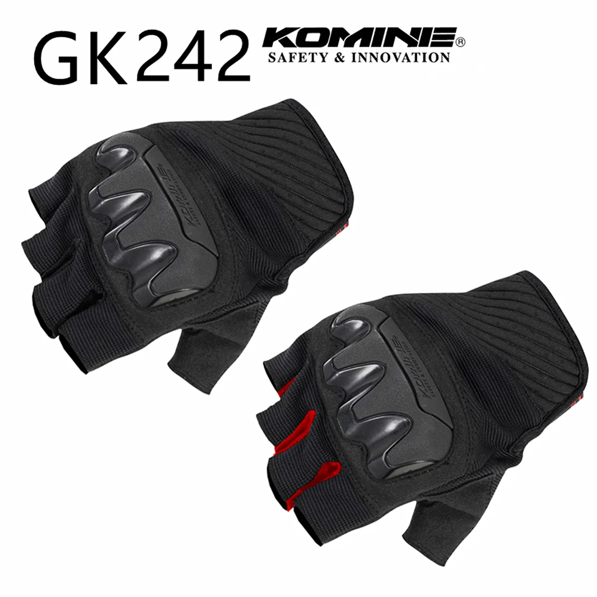 

2025 Komine Gloves GK-242 Protect Mesh Half Finger Glove Motorcycle Gloves Top Summer Moto Glove Guantes