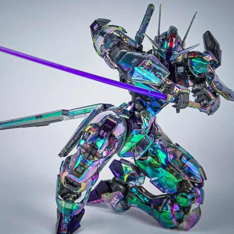 Kl Fm 1/100 Laser Holographic Style Aerial Mech Assembly Model Kits Action Figures Toy Desktop Decoration Doll Collectibl