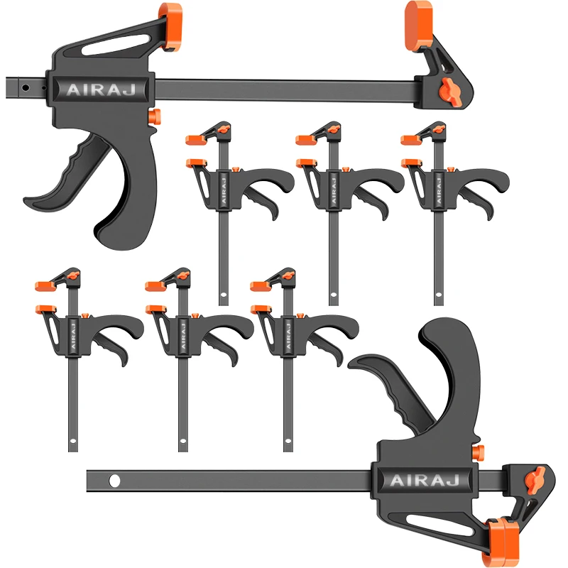 AIRAJ Carpintaria Clip, Bar F Clamp, Hard Grip Clip, Quick Ratchet Release, Carpintaria DIY Mão Vise Tools, 4 \