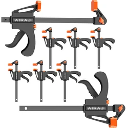 AIRAJ-Pinces à barre F pour travail de calcul, pince à poignée dure, dégagement rapide à cliquet, outils d'étau à main de menuiserie bricolage, 4 pouces, 1 pièce, 3 pièces, 4 pièces, 5 pièces