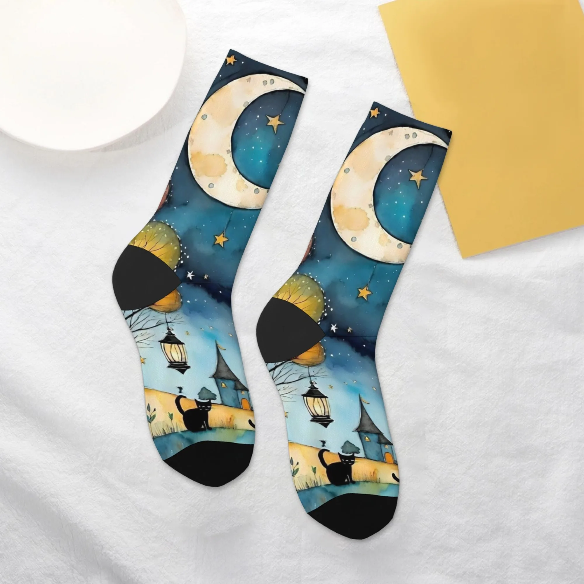 Illustrations de chats colorés de rêve chaussettes personnalité hip hop mode femmes chaussettes confortables antidérapantes chaussettes décontractées cadeau