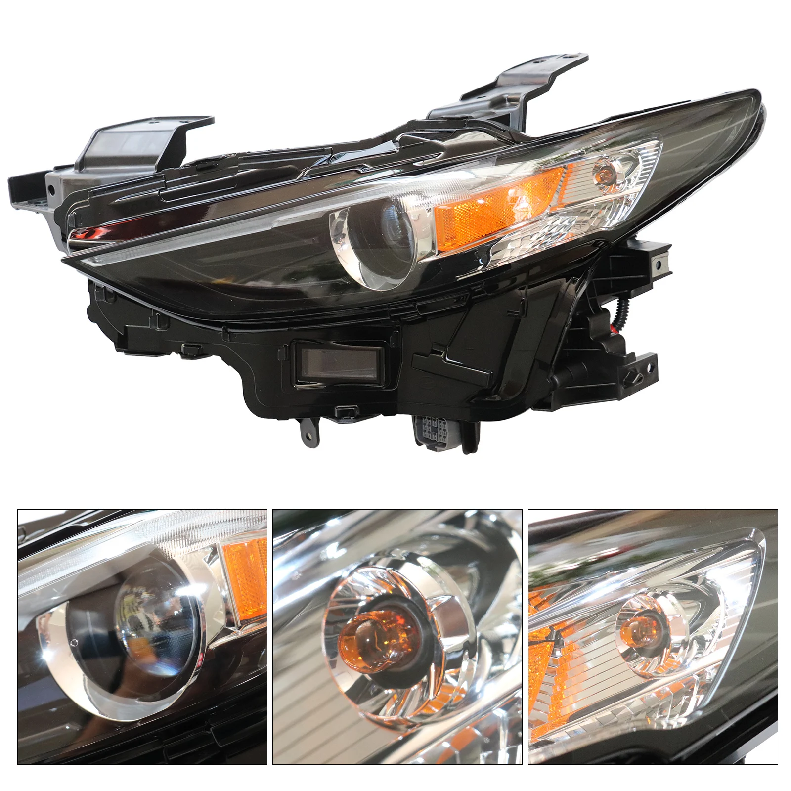 [Left or Right] Side Full LED Headlights Assembly For 2019 2020 Mazda 3 Clear Lens Sport Hatchback Sedan