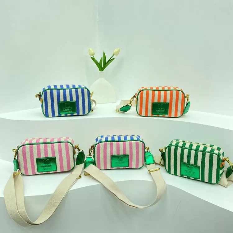 

Женская сумка через плечо для ежедневных поездок, в стиле ретро, с волнообразным узором, цветными блоками, из искусственной кожи, в стиле фотосумки