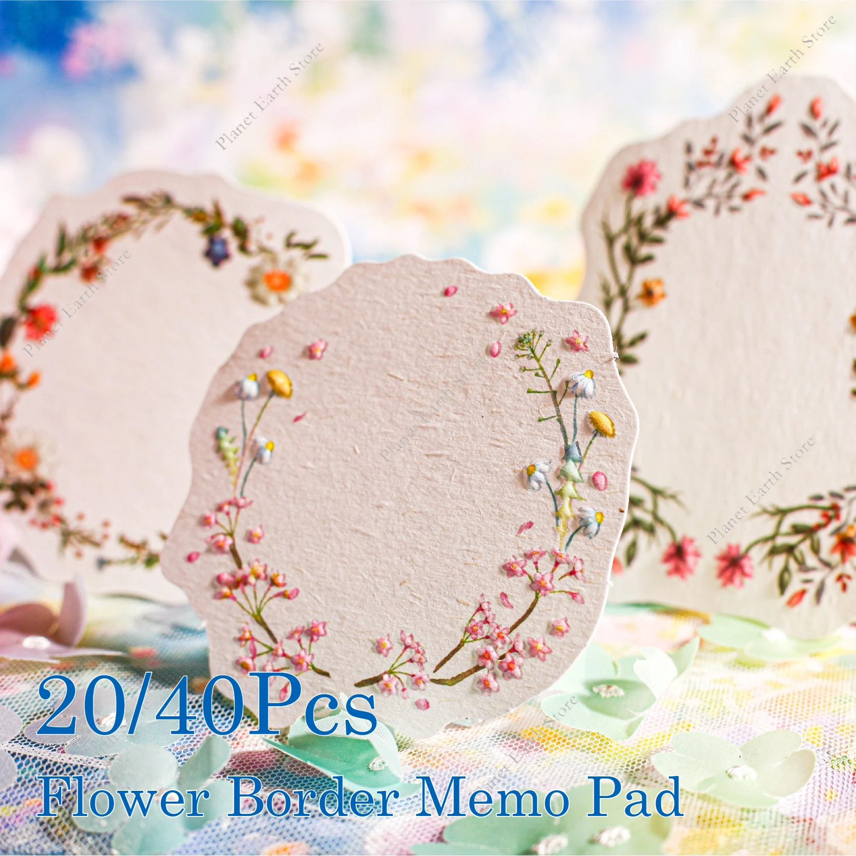 20/40 Stück Blumenserie Vintage Blumenrand Notizblock Collage Scrapbook Material Papier Kreative DIY Dekoration Notizen & Nachrichten