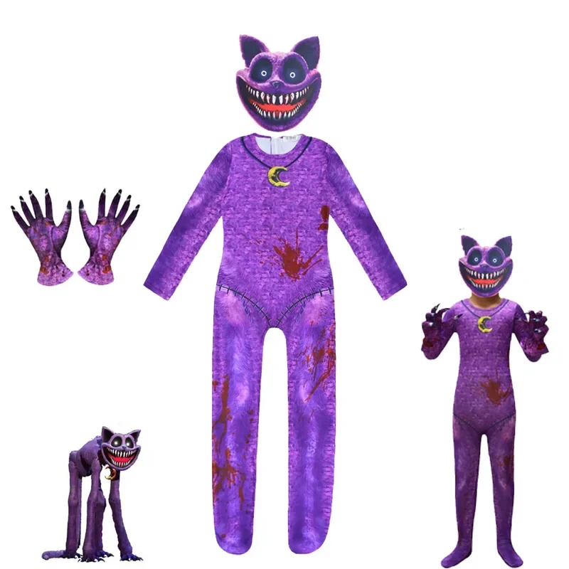 2025 New Smiling Critters Kids Cotumes Boys Cosplay Catnap Dogday Jumpsuits Halloween Carnivals Horror Dress Up Girls Party F AA