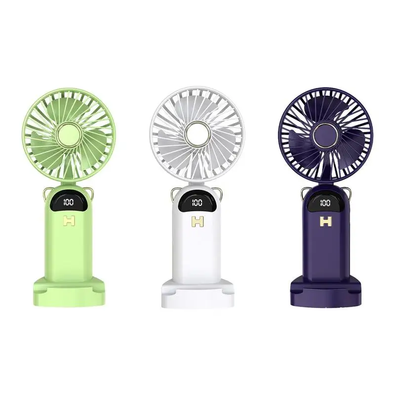 Handheld Fan Rechargeable Small USB Personal Portable Fan 5 Speed Cute Design Powerful Eyelash LeD Display Fan For Women Men