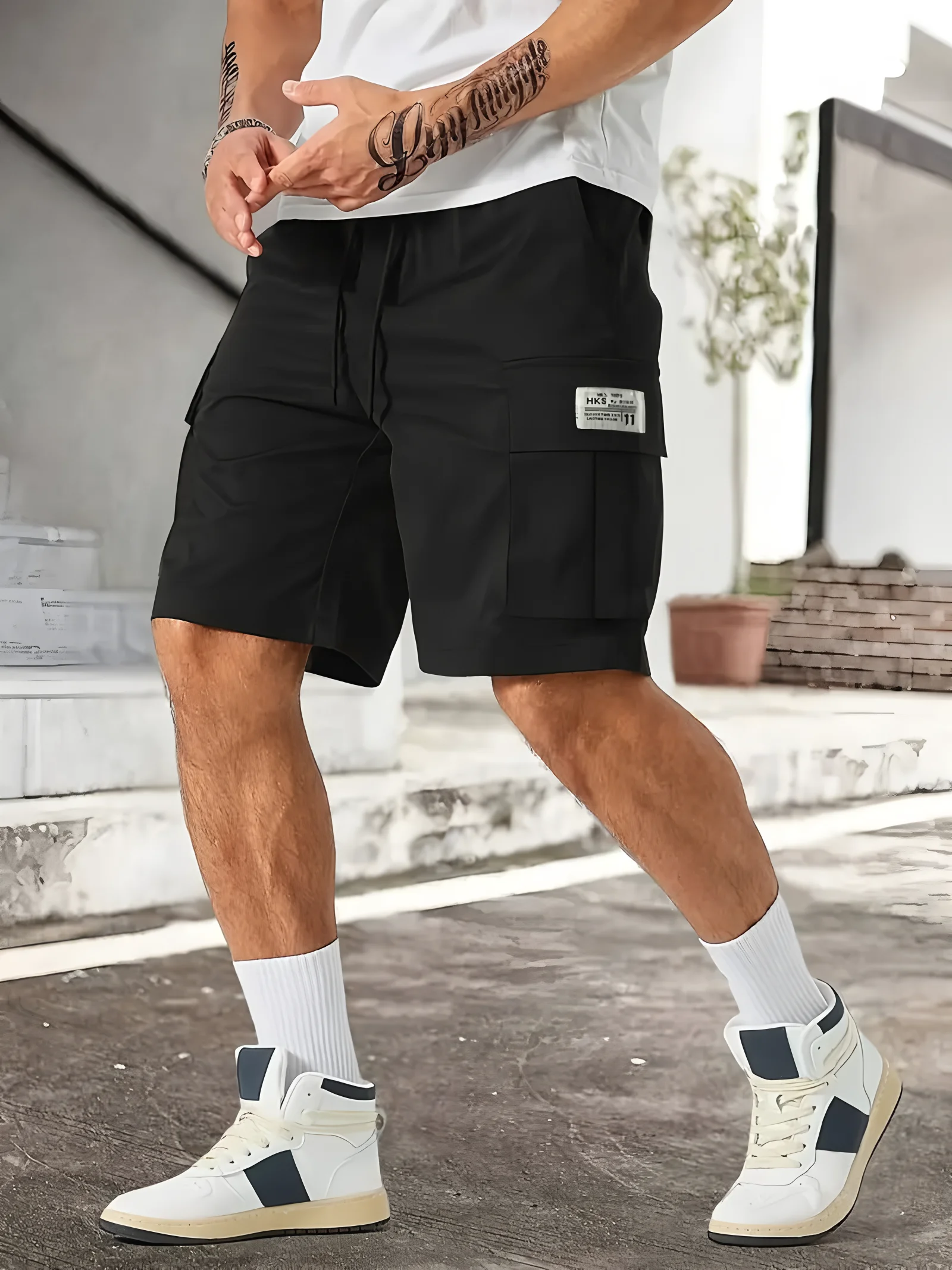

Men's work shorts; summer comfort; multi-pocket; outdoor leisure sport beach pants; elastic waistband