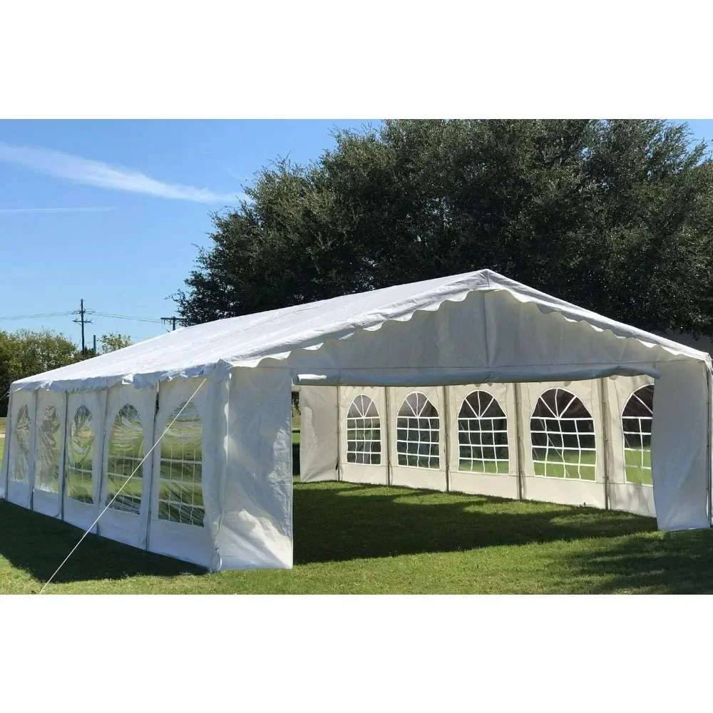 

Heavy Duty Upgraded Galvanized Gazebo Wedding Tent Canopy Big Tents Carport Outdoor Event Shelter,20'x20' PE Party Tent Gazebos