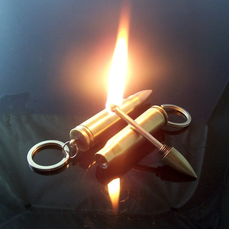 

Portable Metal Keychain Retro Windproof Fuel Lighter Suitable for Outdoor Camping Emergency Survival Ignition Tool