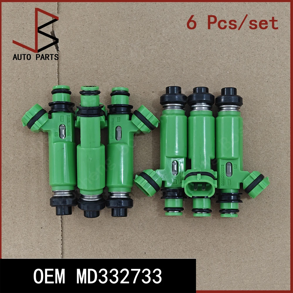 New 6 Pieces/Set OEM MD332733 195500-3170 FJ383 Fuel Injector Nozzle for Mitsubishi Montero Sport 1997-2003 3.0L 6G72