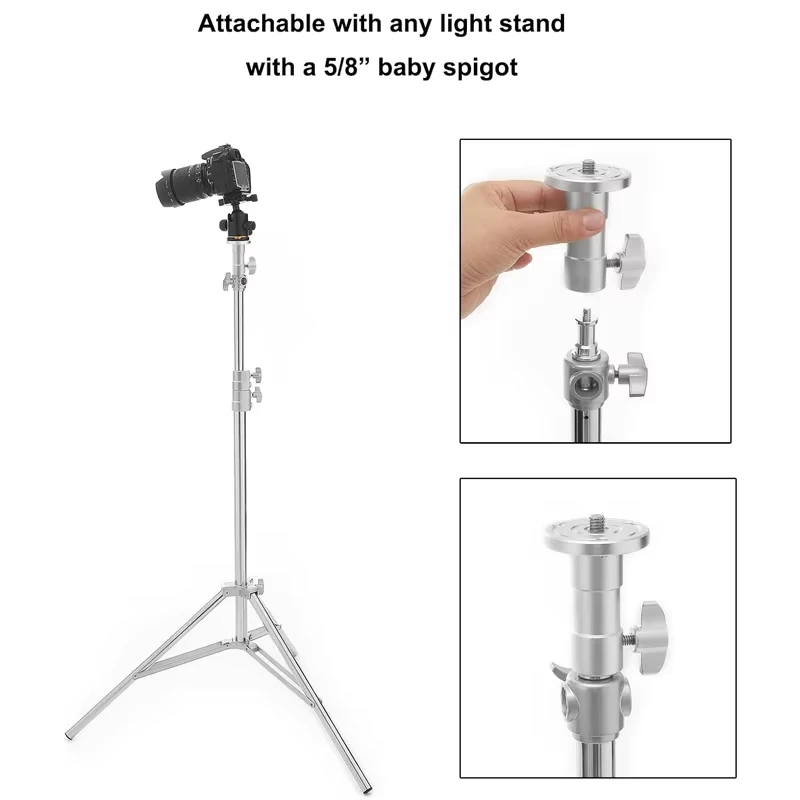 Meking Light Stand Adapter C Stand Camera Mount Light Stand Tripod Screw 1/4 "3/8" and 5/8" Fixing Nut Photo Studio Accessories