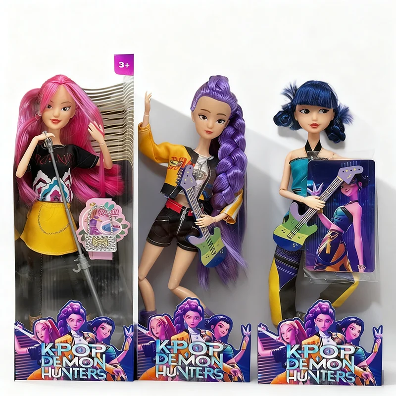 2025 حار جديد أنيمي KPop شيطان الصيادين دمية لعبة من الفينيل رومي ميرا زوي شخصية قناع الفينيل تمثال هدية عيد ميلاد مروحة نادي الهدايا