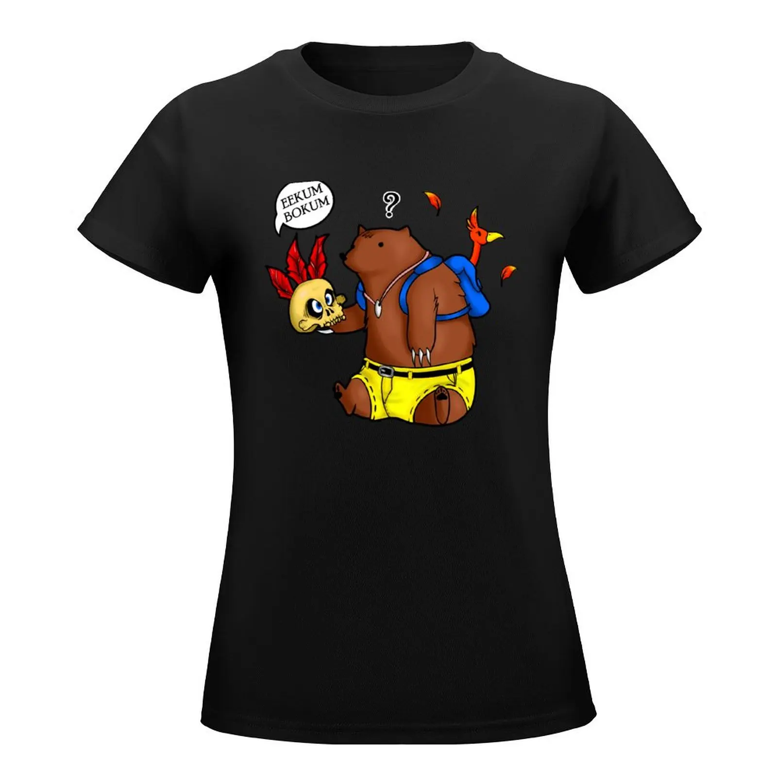 A Confused Bear and his Bird T-Shirt anime clothes summer clothes kawaii clothes Woman clothing