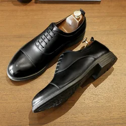 DESAI Men Shoes Dress Genuine Leather Formal Business Work Soft For Man Męskie buty Oxford Flats Duży rozmiar dla mężczyzn Prezenty
