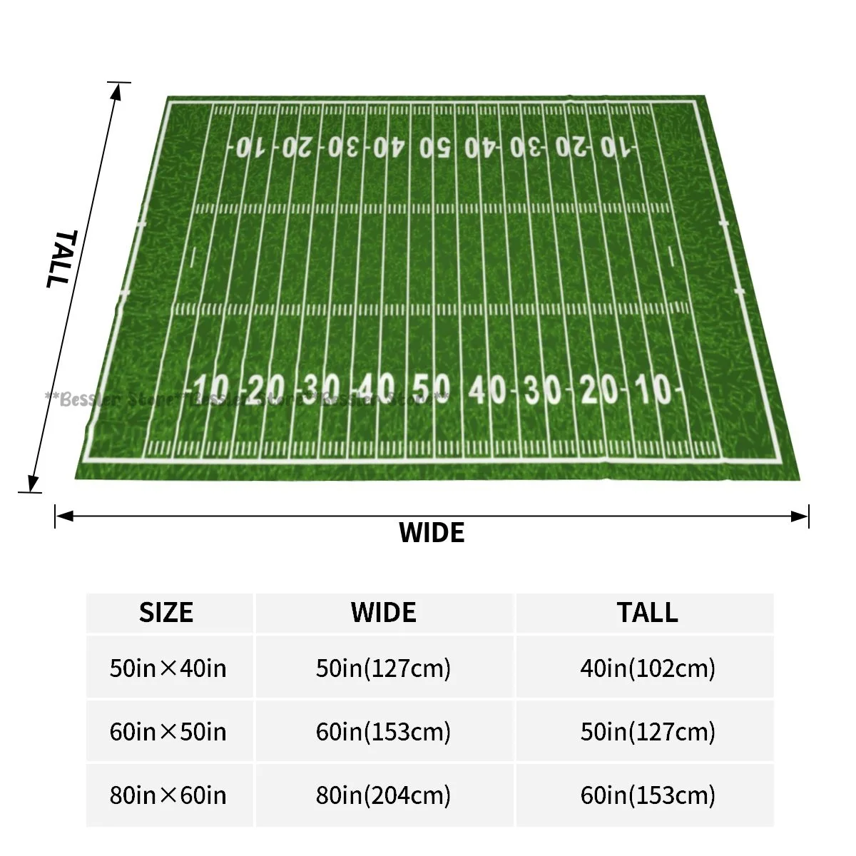 Flannel Blanket American Football Field Soft Fleece Blanket Bedspread Cover for Bed Sofa Home Decor