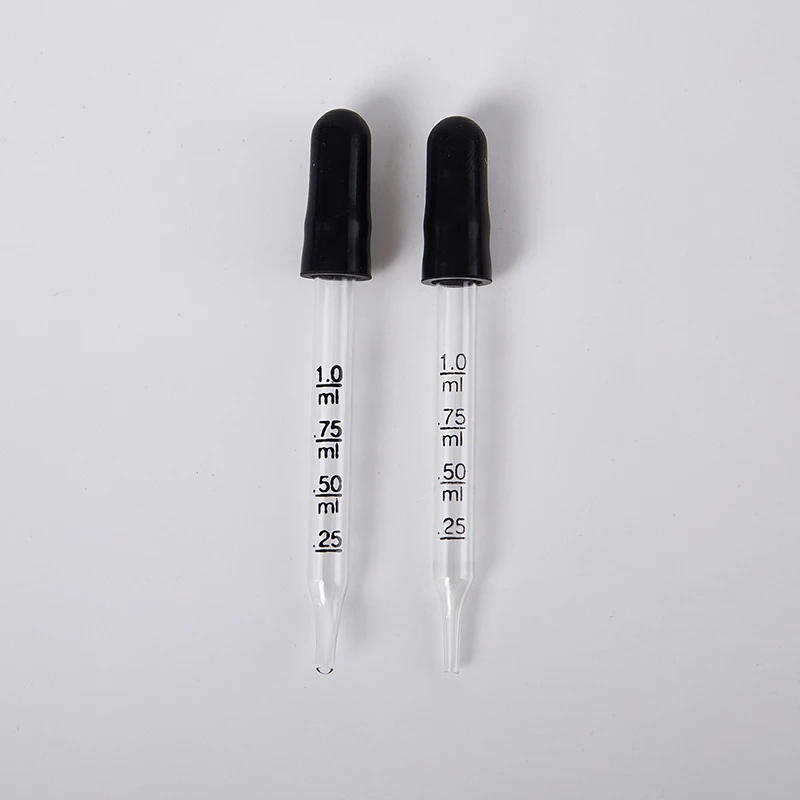 Imagem -04 - Conta-gotas de Pipeta de Vidro Cabeça de Borracha Óleo Essencial de Palha Conta-gotas Multiusos para Escola e Casa 1ml Peças