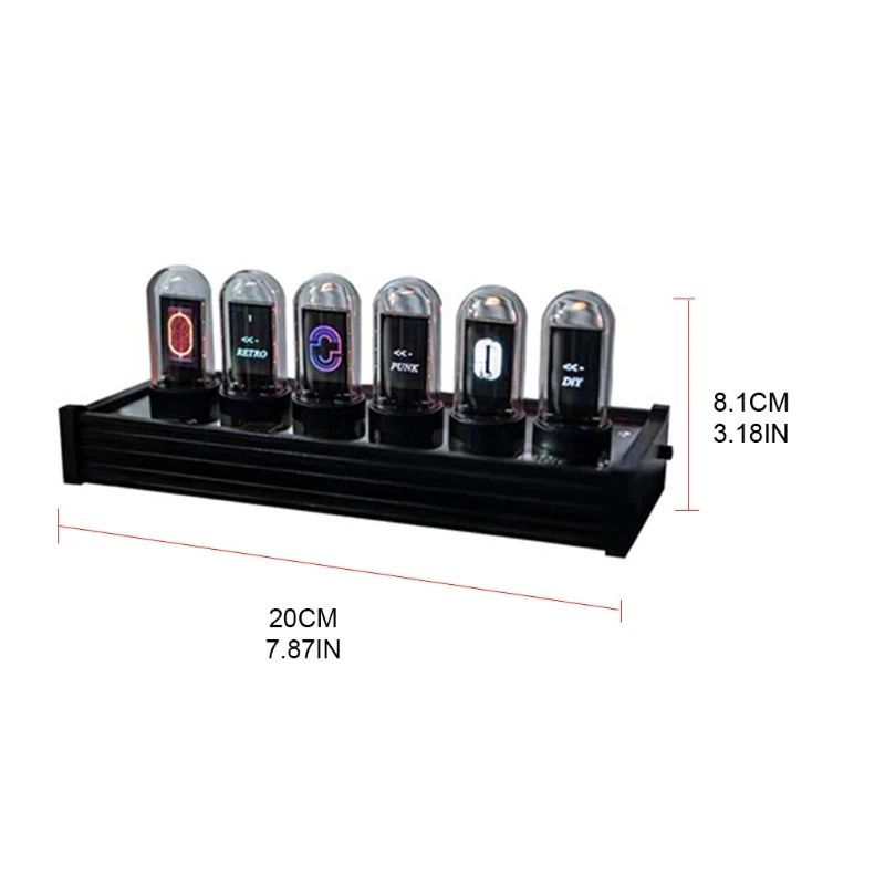 EleksTub RGB 디지털 시계 모방 닉시 튜브 시계, 6 자리 LCD 제안 모드, 사용자 정의 다이얼 인터페이스, 최고의 남자친구 선물