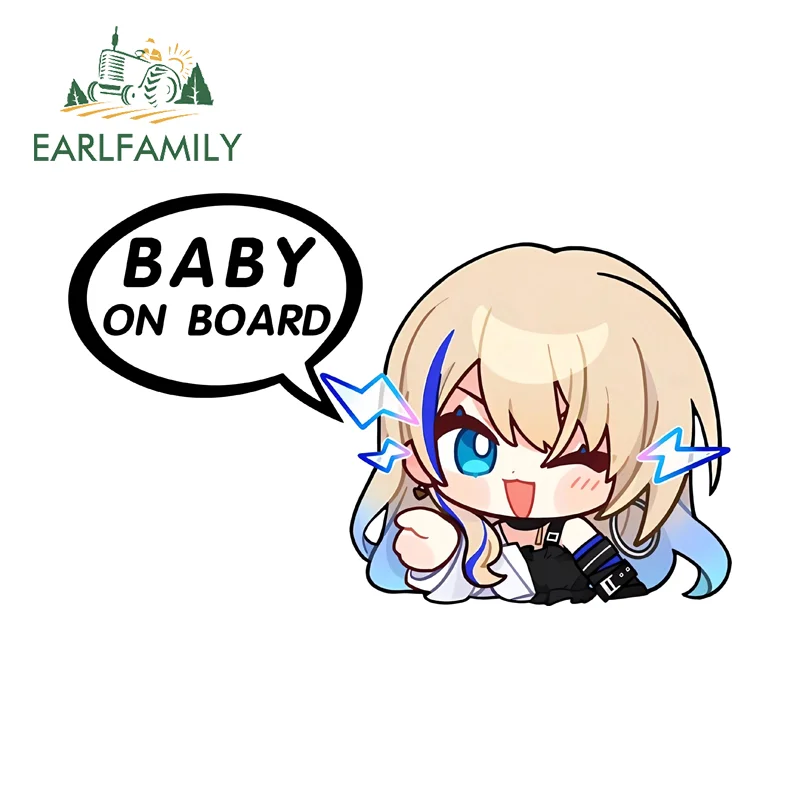 

EARLFAMILY Наклейки на автомобиль с персонажами популярных игр, устойчивые к царапинам, мультяшные наклейки, аксессуары для автомобиля и холодильника, интересный декор