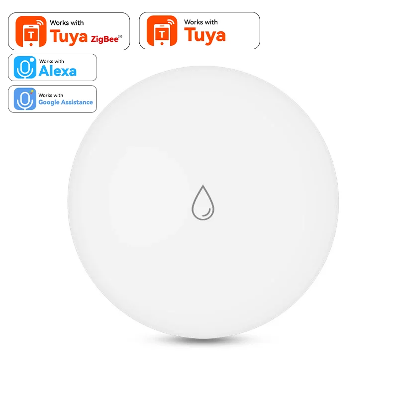IP67 Tuya ZigBee Smart Water Sensor Leak Detector Flood Water Leakage Alarm Smart Home Security Monitor Work With Zigbee Gateway