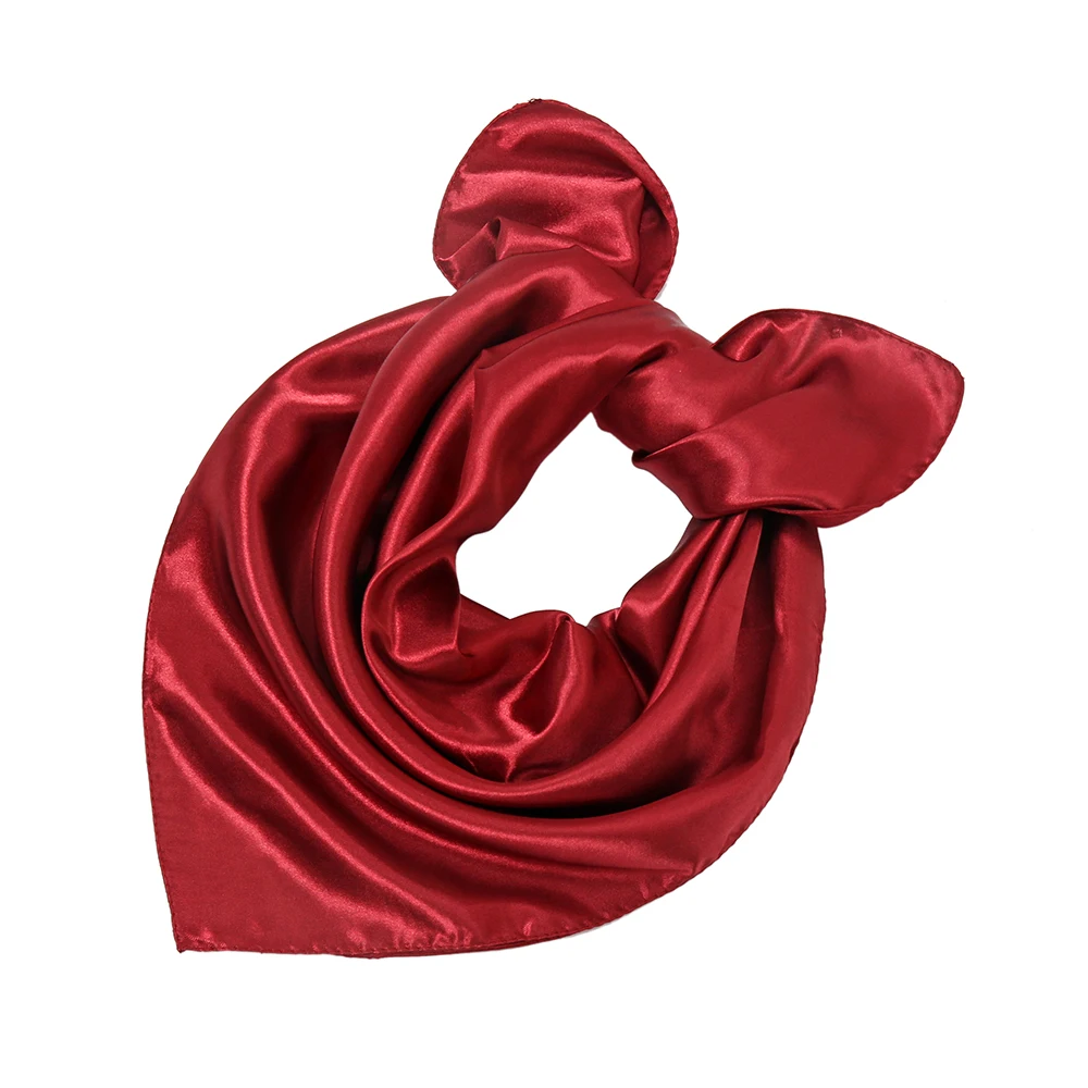 Luxury Silk Square Scarf Hair Satin Bandana Soft Muslim Woman Hijab Headscarf New 2024 Hijab Headband Foulard Bag Ribbon