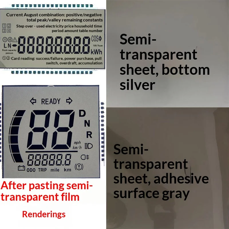 10PSC GBP GBL GBCSTN FSTN Supplied LCD Screen Polarizing Film Polarizer Silver Semi Transparent Blue Film Polarizing Filmlens