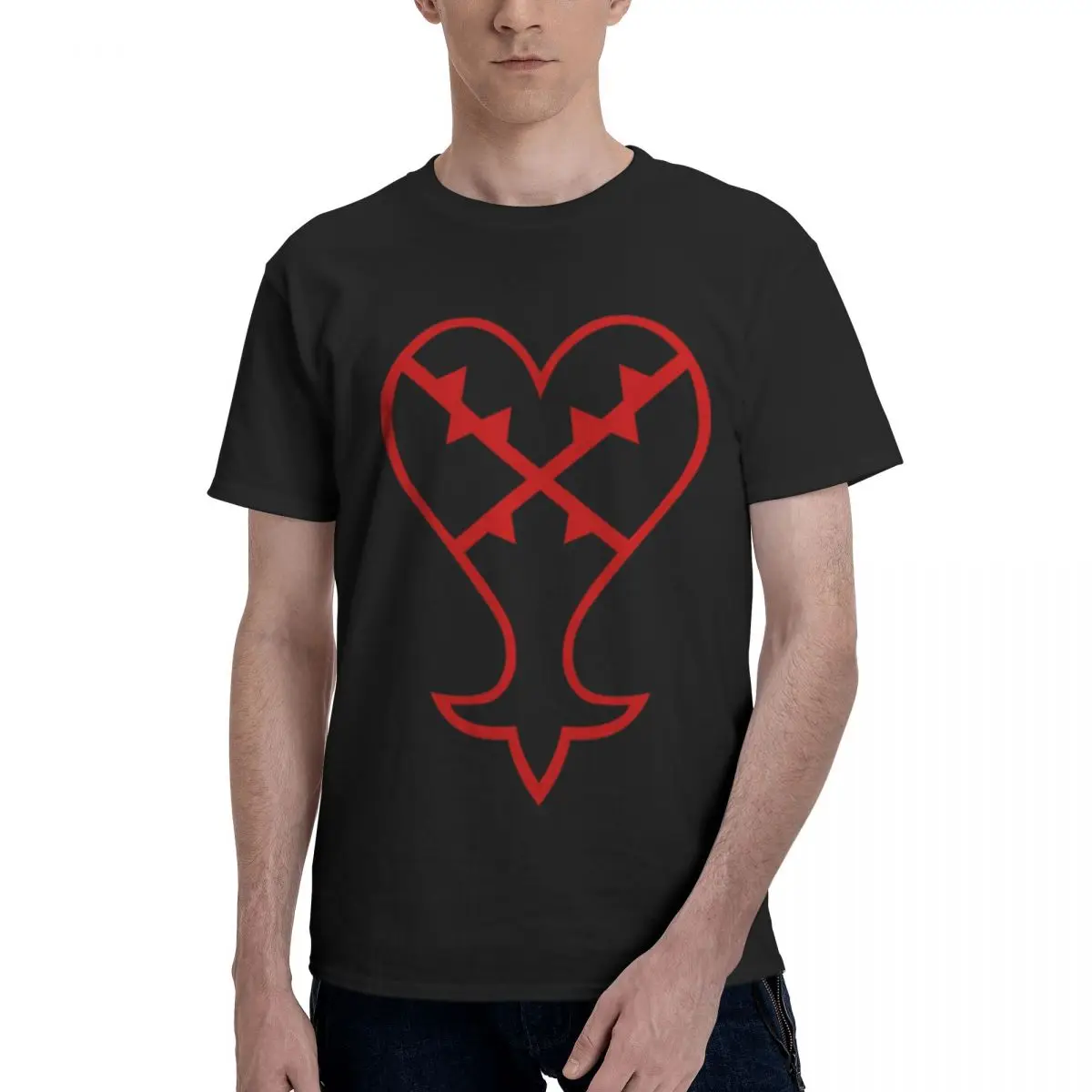 Kingdom Hearts Heartless Men's Short Sleeve Standard T-Shirt Office ChristmasFashionable Versatile T-Shirt