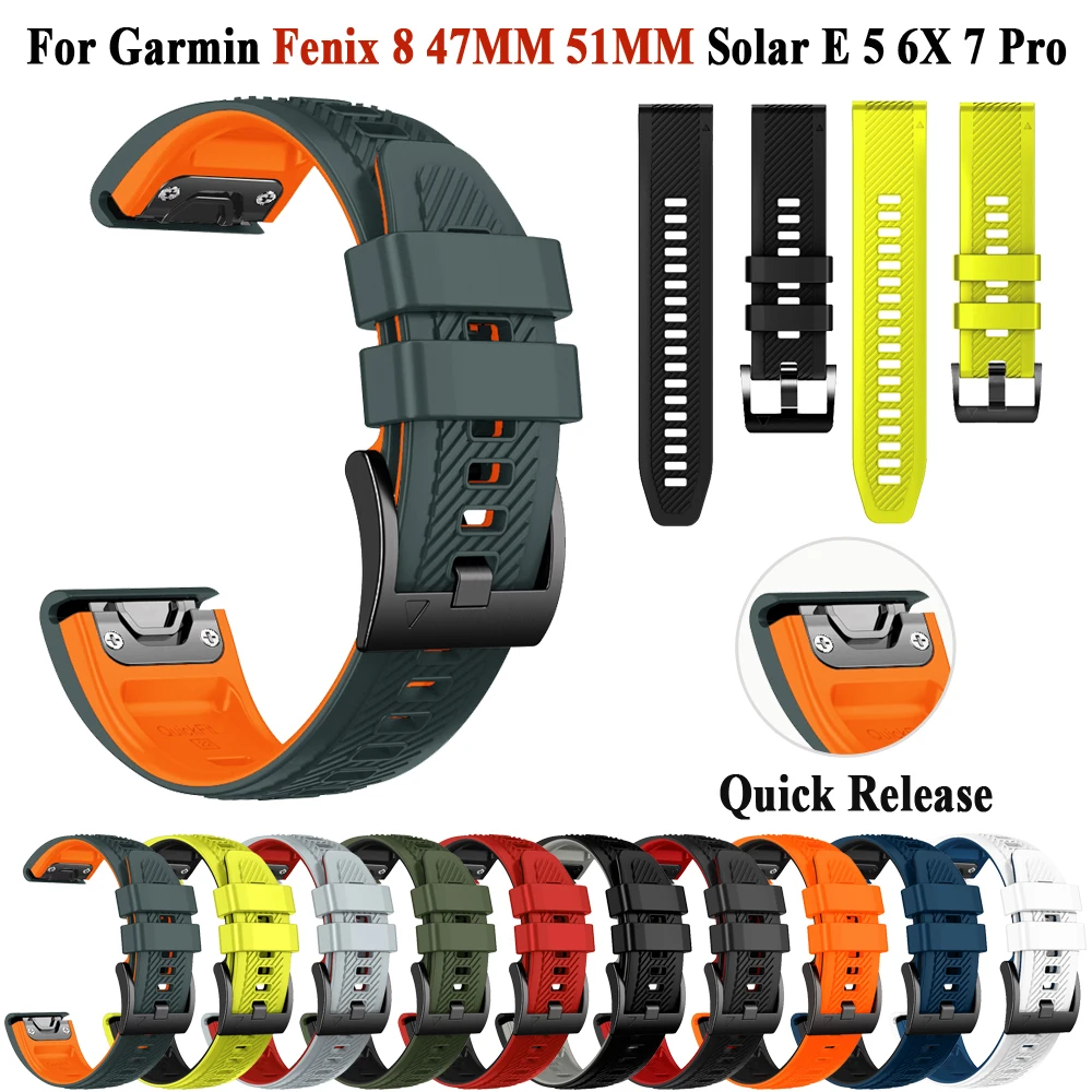 

QuickFit 22 мм 26 мм силиконовый ремешок для часов Garmin Fenix 8 51 мм 47 мм ремешок Fenix 6 6X Pro 5X 5 Plus 7X браслет Correa