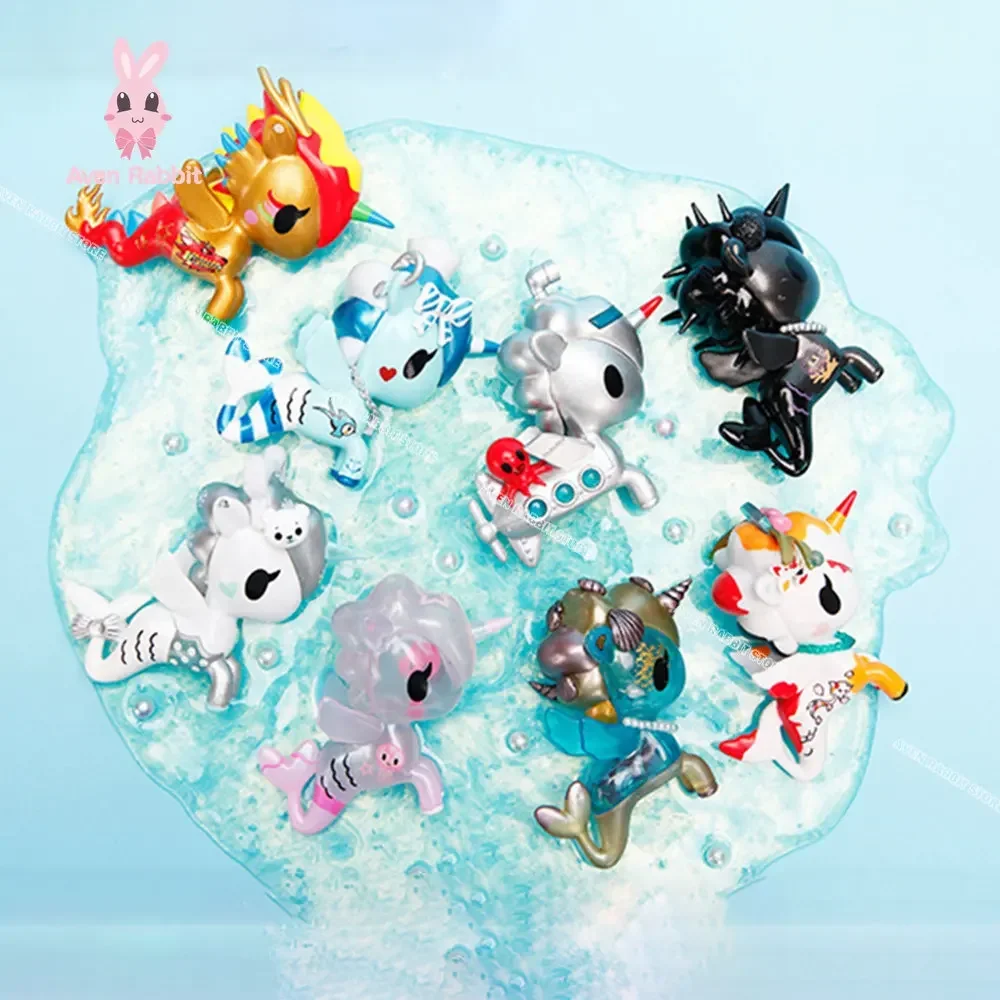 Tokidoki Mermaid Family 3 Unicorn Blind Box Anime Unicorn Mermaid Series Toys Figure Birthday Gift Kid Toy Doll free shipping